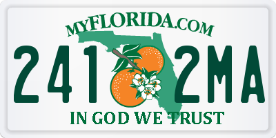 FL license plate 2412MA