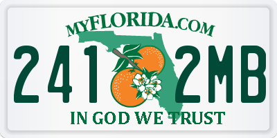 FL license plate 2412MB