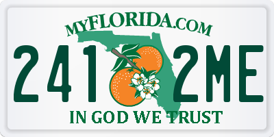FL license plate 2412ME