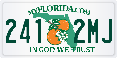 FL license plate 2412MJ
