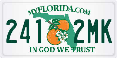 FL license plate 2412MK