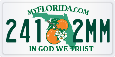 FL license plate 2412MM