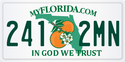 FL license plate 2412MN
