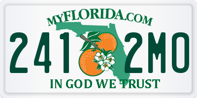 FL license plate 2412MO