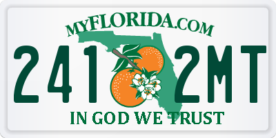 FL license plate 2412MT