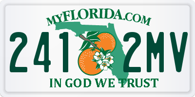 FL license plate 2412MV