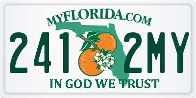 FL license plate 2412MY