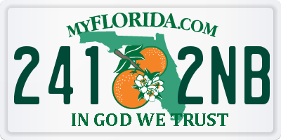 FL license plate 2412NB