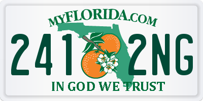FL license plate 2412NG