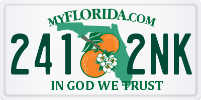 FL license plate 2412NK