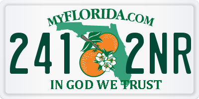 FL license plate 2412NR
