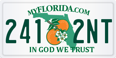 FL license plate 2412NT