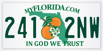 FL license plate 2412NW