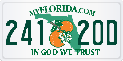 FL license plate 2412OD