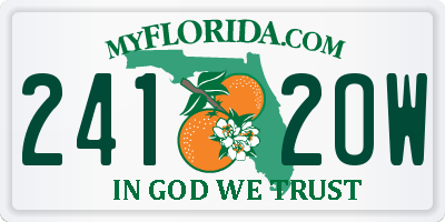 FL license plate 2412OW