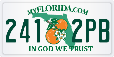 FL license plate 2412PB