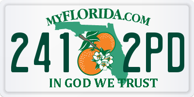 FL license plate 2412PD