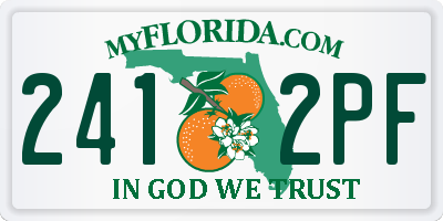 FL license plate 2412PF
