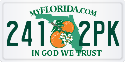 FL license plate 2412PK