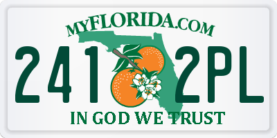 FL license plate 2412PL