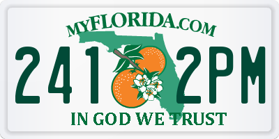 FL license plate 2412PM
