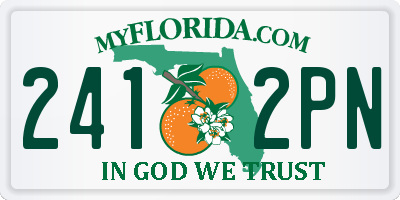 FL license plate 2412PN