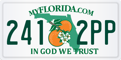 FL license plate 2412PP