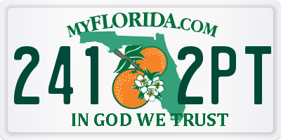 FL license plate 2412PT