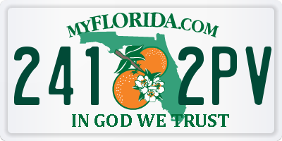 FL license plate 2412PV