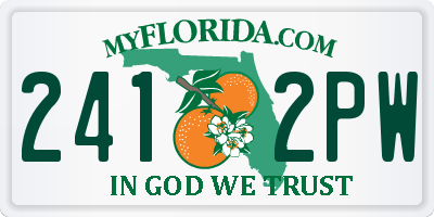 FL license plate 2412PW
