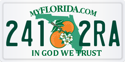 FL license plate 2412RA