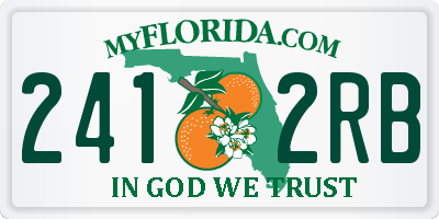 FL license plate 2412RB