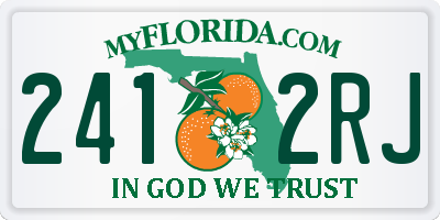 FL license plate 2412RJ