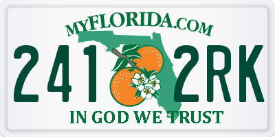FL license plate 2412RK
