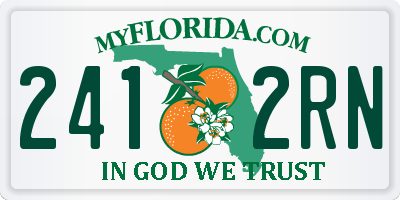 FL license plate 2412RN