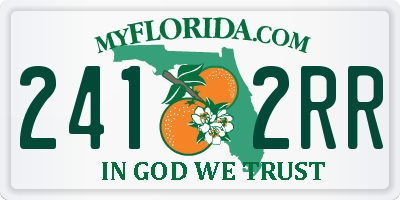 FL license plate 2412RR