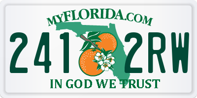 FL license plate 2412RW