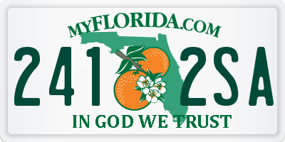 FL license plate 2412SA