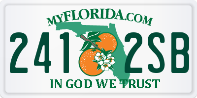 FL license plate 2412SB