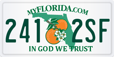 FL license plate 2412SF