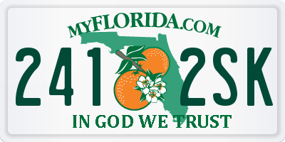 FL license plate 2412SK