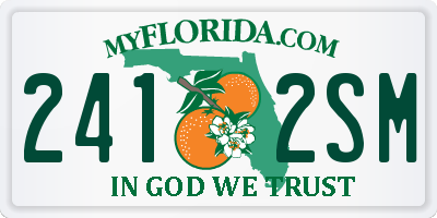FL license plate 2412SM