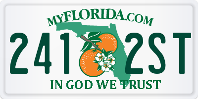 FL license plate 2412ST