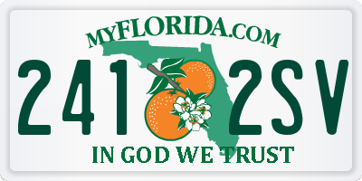 FL license plate 2412SV