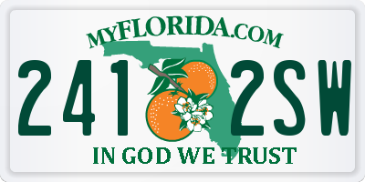 FL license plate 2412SW