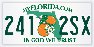FL license plate 2412SX