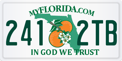 FL license plate 2412TB