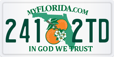 FL license plate 2412TD