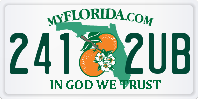 FL license plate 2412UB