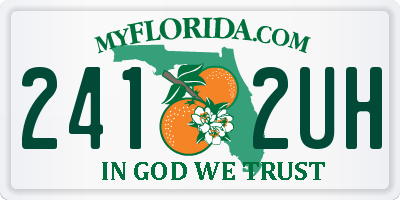 FL license plate 2412UH
